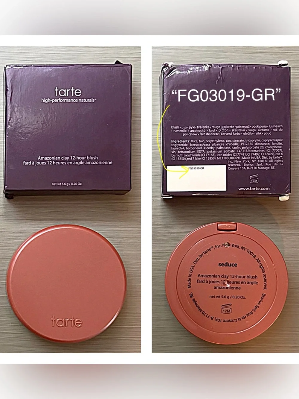 tarte Cosmetics AMAZONIAN CLAY 12 Hour Blush SEDUCE buff Full Size